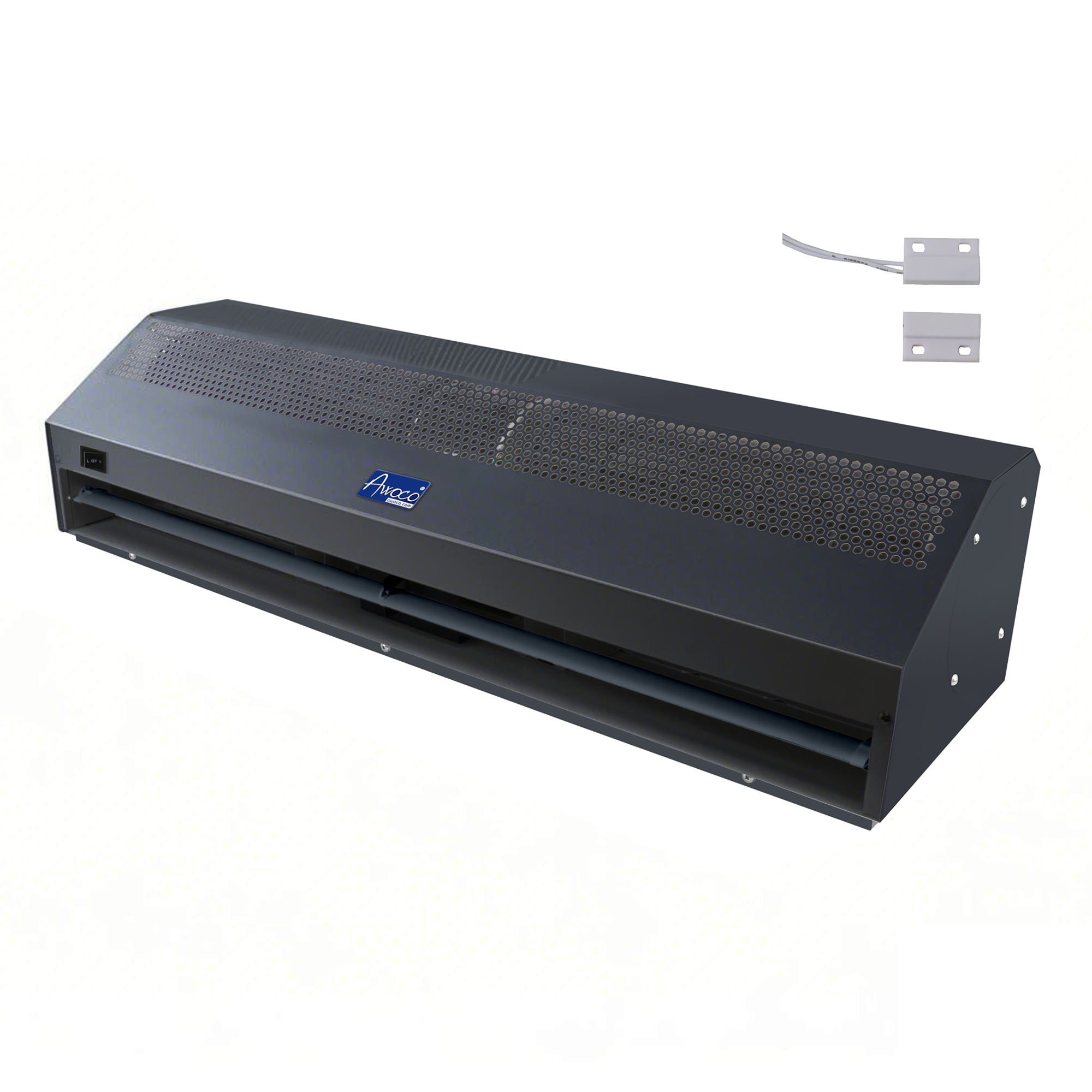 Awoco FM15-BLK Black Super Power 2 Speeds Indoor Air Curtain, 120V Unheated with an Easy-Install Magnetic Switch