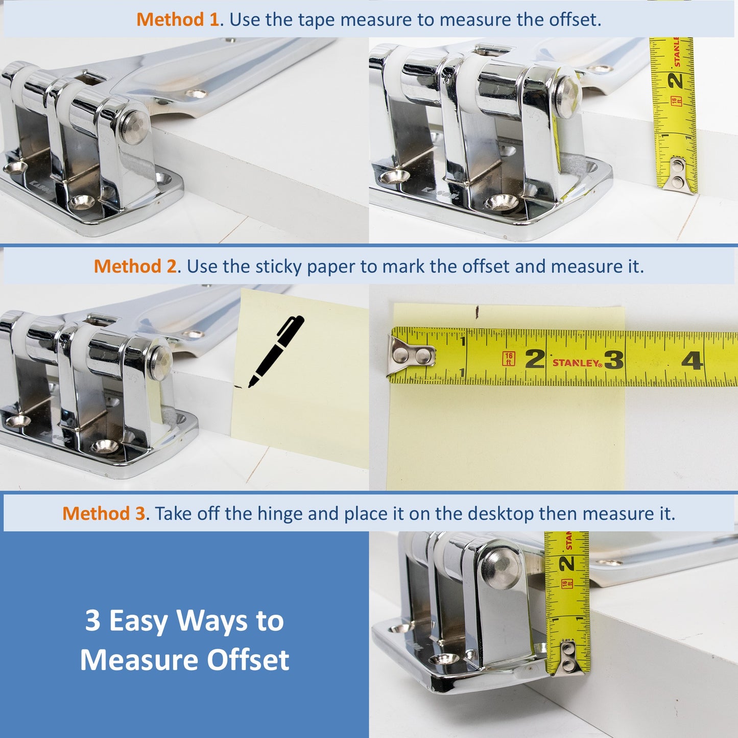 Kason 1241 Double Knuckle Hinge Measure Offset