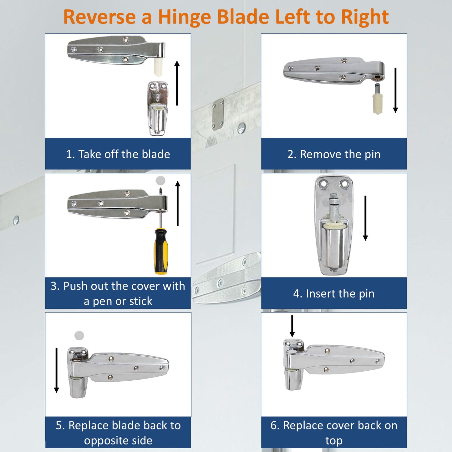 Kason 1245 Reversible Cam-Rise Walk-In Hinge How Reverse a Hinge