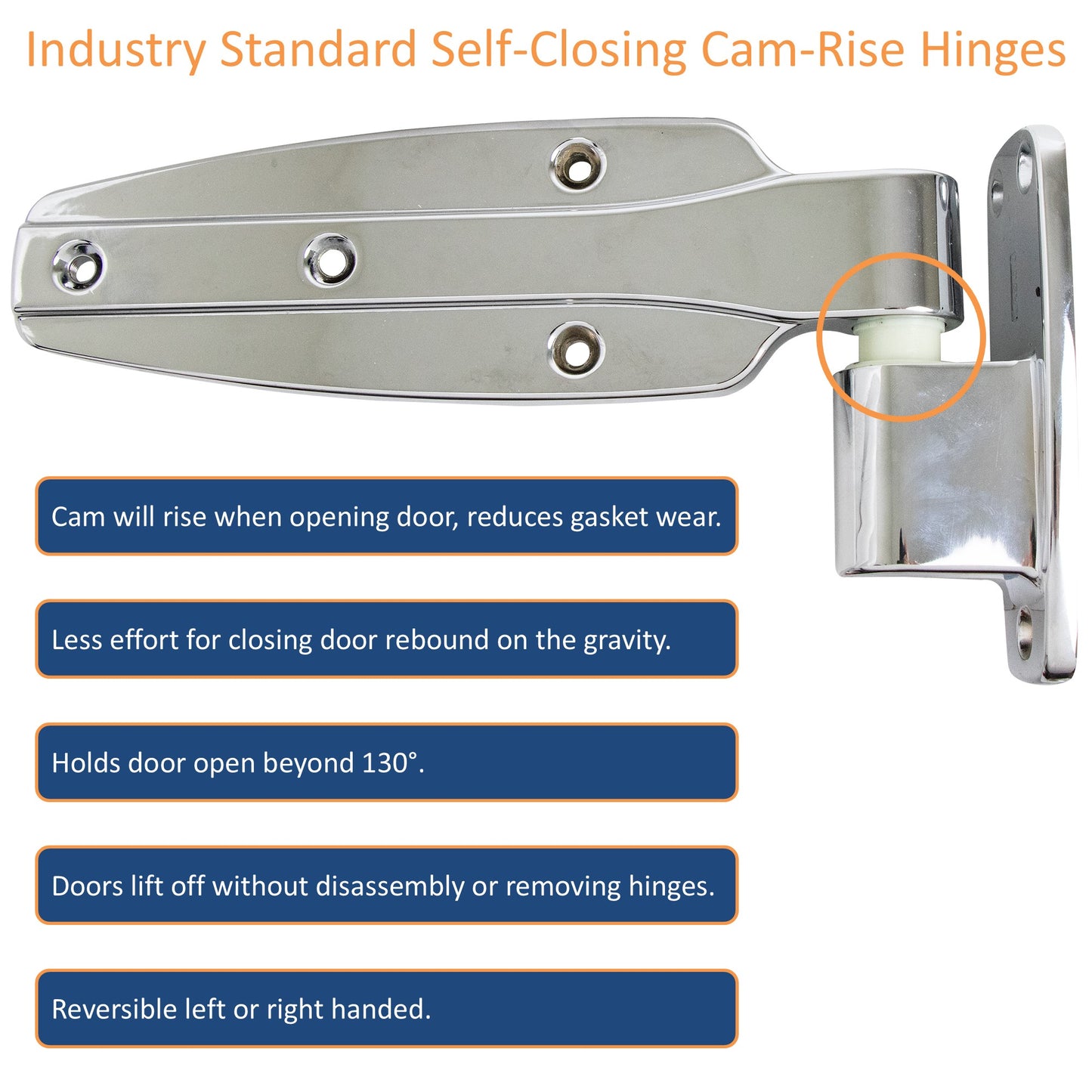 Kason 1245 Reversible Cam-Rise Walk-In Hinge Diagram