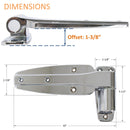 Kason 1245 Reversible Cam-Rise Walk-In Hinge, 1-3/8" Offset Dimensions
