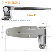 Kason 1245 Reversible Cam-Rise Walk-In Hinge, 2" Offset Dimensions
