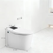 Awoco Smart Toilet with Bidet, One Piece Bidet Toilet with Heated Seat, Auto Open & Close Lid, Foot Sensor Flush, Warm Water Wash & Dryer, Wireless Remote, LED Display (White)