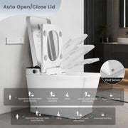 Awoco Smart Bidet Toilet, Smart Bidet with Toilet Built in, Heated Seat, Auto Open & Close Lid Seat, Foot Sensor Operation, Auto Flush, Warm Water & Dryer, Remote Control, LED Display (White)