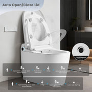 Awoco Smart Toilet with Bidet, Smart Bidet Toilet with Heated Seat, Auto Open Close, Foot Sensor Flush, Warm Water & Dryer, Remote Control, Digital Display, One Piece Toilet with Tank