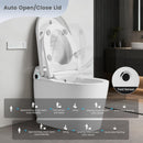 Awoco Smart Toilet with Bidet, One Piece Bidet Toilet with Heated Seat, Auto Open & Close Lid, Foot Sensor Flush, Warm Water Wash & Dryer, Wireless Remote, LED Display (White)