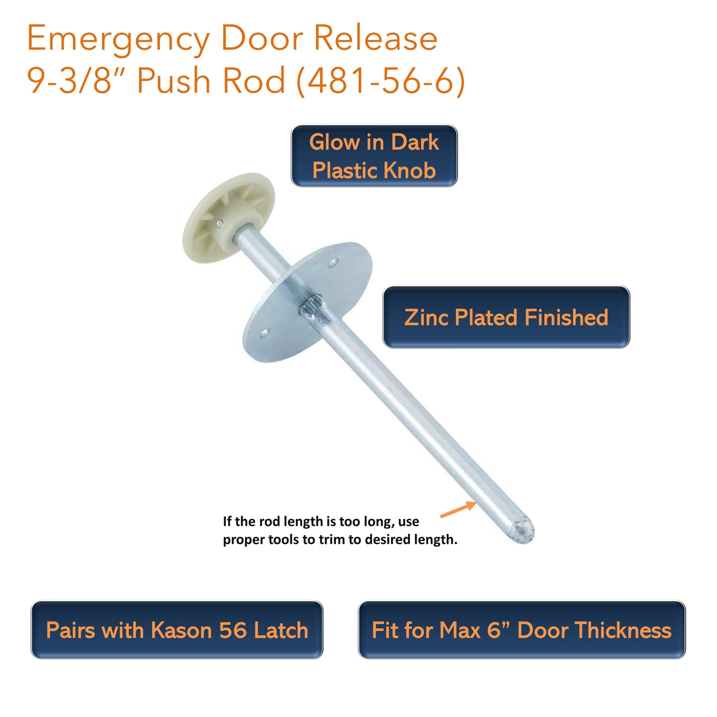 Kason 481-A Inside Release Handle, Kason 481-56-6 Emergency Door Release