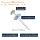 Kason 481-C Inside Release Handle, Kason 481-58-6 Emergency Door Release
