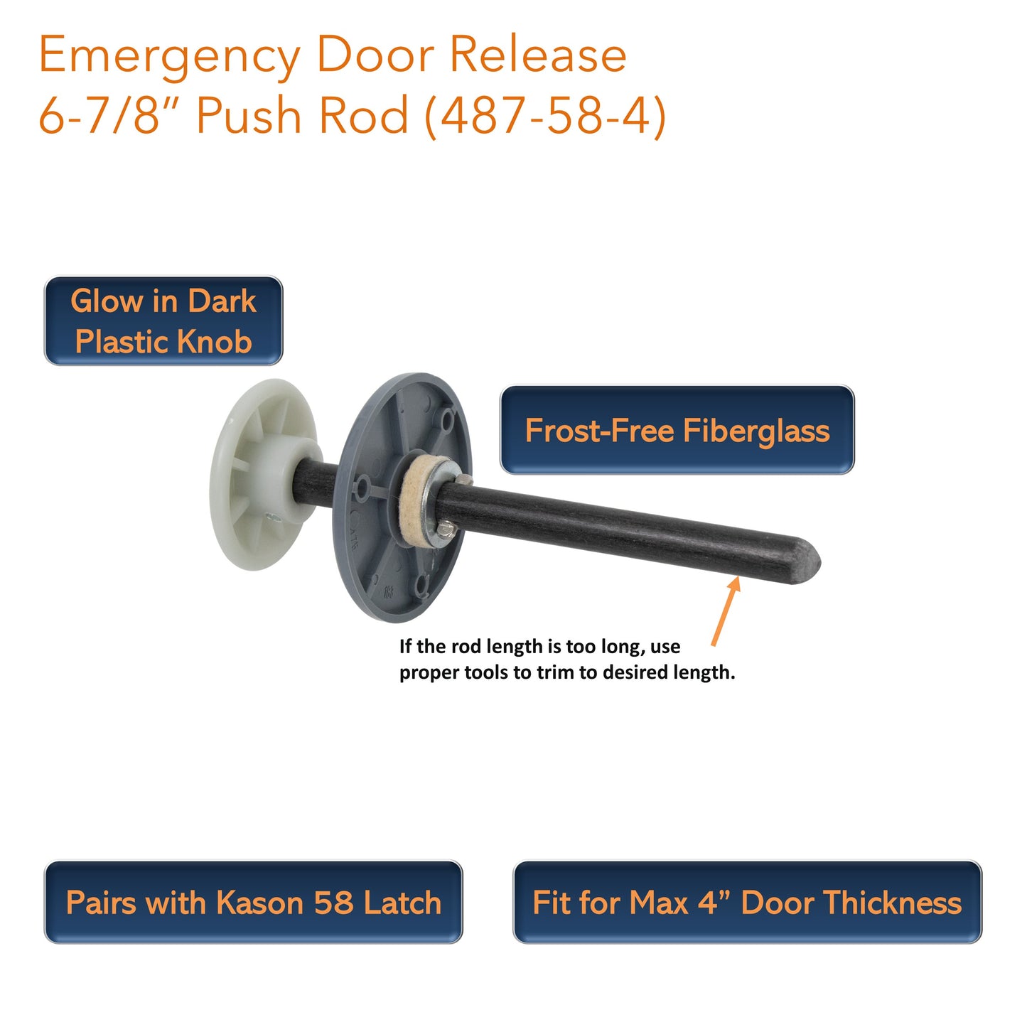 Kason 487-C Inside Release Handle, Kason 487-58-4 Emergency Door Release