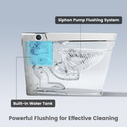 Awoco Smart Bidet Toilet, Smart Bidet with Toilet Built in, Heated Seat, Auto Open & Close Lid Seat, Foot Sensor Operation, Auto Flush, Warm Water & Dryer, Remote Control, LED Display (White)