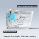 Awoco Smart Toilet with Bidet, One Piece Bidet Toilet with Heated Seat, Auto Open & Close Lid, Foot Sensor Flush, Warm Water Wash & Dryer, Wireless Remote, LED Display (White)