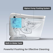 Awoco Smart Toilet with Bidet, Smart Bidet Toilet with Heated Seat, Auto Open Close, Foot Sensor Flush, Warm Water & Dryer, Remote Control, Digital Display, One Piece Toilet with Tank