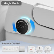 Awoco Smart Toilet with Bidet, One Piece Bidet Toilet with Heated Seat, Auto Open & Close Lid, Foot Sensor Flush, Warm Water Wash & Dryer, Wireless Remote, LED Display (White)