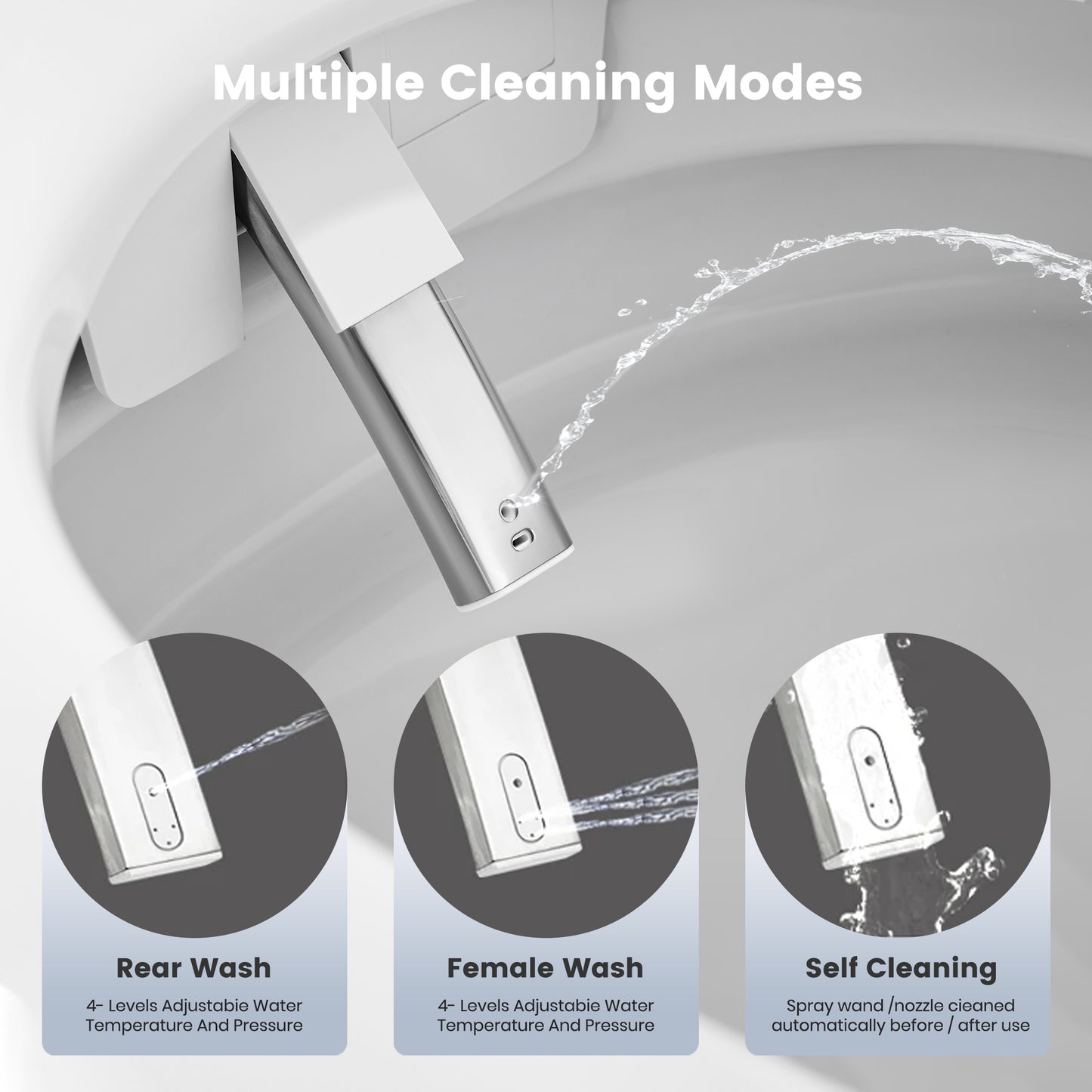 Awoco Smart Toilet with Bidet, Smart Bidet Toilet with Heated Seat, Auto Open Close, Foot Sensor Flush, Warm Water & Dryer, Remote Control, Digital Display, One Piece Toilet with Tank