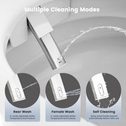 Awoco Smart Toilet with Bidet, Smart Bidet Toilet with Heated Seat, Auto Open Close, Foot Sensor Flush, Warm Water & Dryer, Remote Control, Digital Display, One Piece Toilet with Tank