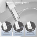 Awoco Smart Toilet with Bidet, One Piece Bidet Toilet with Heated Seat, Auto Open & Close Lid, Foot Sensor Flush, Warm Water Wash & Dryer, Wireless Remote, LED Display (White)