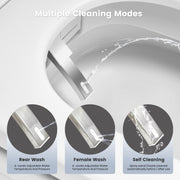 Awoco Smart Bidet Toilet, Smart Bidet with Toilet Built in, Heated Seat, Auto Open & Close Lid Seat, Foot Sensor Operation, Auto Flush, Warm Water & Dryer, Remote Control, LED Display (White)