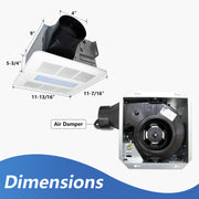 Awoco Bathroom Exhaust Fan with LED Light, Ultra-Quiet, Bathroom Ceiling Fan, Energy Star-Certified Ventilation Fan