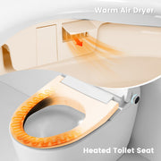 Awoco Smart Toilet with Bidet, Smart Bidet Toilet with Heated Seat, Auto Open Close, Foot Sensor Flush, Warm Water & Dryer, Remote Control, Digital Display, One Piece Toilet with Tank