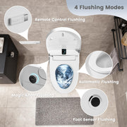 Awoco Smart Toilet with Bidet, Smart Bidet Toilet with Heated Seat, Auto Open Close, Foot Sensor Flush, Warm Water & Dryer, Remote Control, Digital Display, One Piece Toilet with Tank