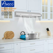 Awoco 30 inch under cabinet range hood with powerful 900 CFM