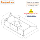 RH-UC7-30 Under Cabinet Range Hood Black Stainless Steel Gesture