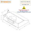 RH-UC7-30 Under Cabinet Range Hood Black Stainless Steel Gesture