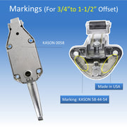 Kason 0058 Chrome Finish Latch with Strike 3/4" to 1-1/2" Offset Markings