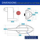 Kason 0058 Chrome Finish Latch with Strike 3/4" to 1-1/2" Offset Dimensions