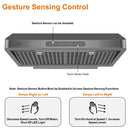 Awoco 30 inches Black Stainless Steel Under Cabinet Range Hood with Gesture Control Feature