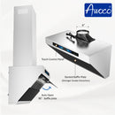Awoco RH-SX Wall Mount Range Hood, Side-Draft Design, 4 Speeds Exhaust Fan with 800 CFM, Voice, Gesture, Touch & Remote Control, 6" Vent, Dimmable LED Light Bars
