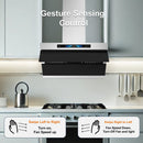 Awoco RH-SX Wall Mount Range Hood, Side-Draft Design, 4 Speeds Exhaust Fan with 800 CFM, Voice, Gesture, Touch & Remote Control, 6" Vent, Dimmable LED Light Bars