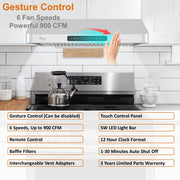 Powerful suction 36 inch Under Cabinet Range Hood specification