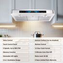 Awoco 30 inch Stainless Steel Under Cabinet Range Hood with Smart Control