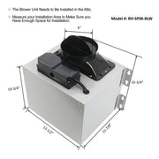 Awoco RH-WT-C Wall Mount Stainless Steel Range Hood, 3 Speeds, 800CFM, 2 LED Lights, Remote Control, With 6” Blower Unit