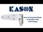 Kason 1245 Reversible Cam-Rise Walk-in Hinge, Chrome Finish