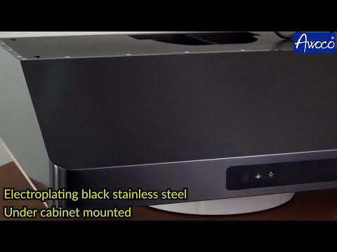 RH-UC7-30 Under Cabinet Range Hood Black Stainless Steel Gesture