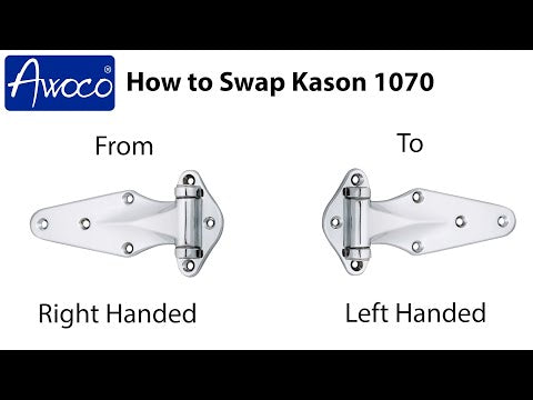 Kason 1070 Surfacemount Narrow Flange Hinge, Reversible, Chrome Finish