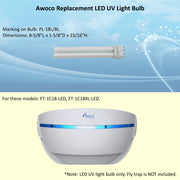 Awoco Type C-LED UV Tube PL-18L/BL 5 W LED UV Light Bulb for Wall Mount Sticky Fly Trap Lamp FT-1C18-LED