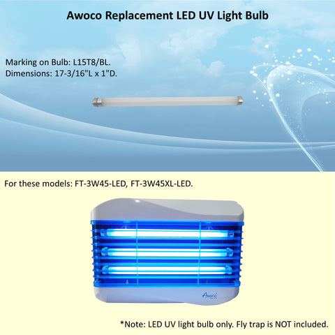 LED TUBE L15T8/BL 7 W LED UV Light Bulb for Wall Mount Sticky Fly Trap Lamp FT-3W45-LED