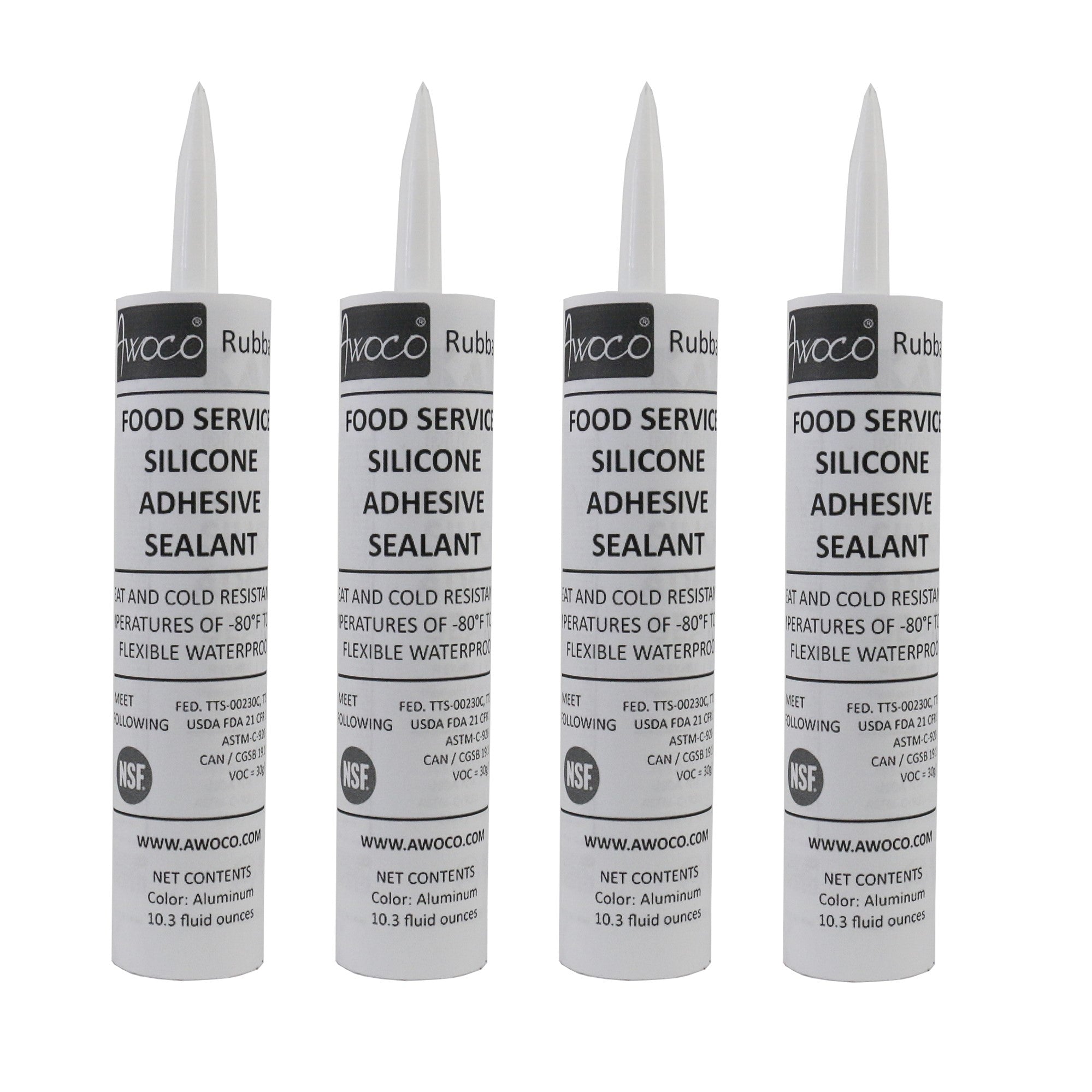 Awoco Aluminum Silicone Adhesive Sealant, Set of 4