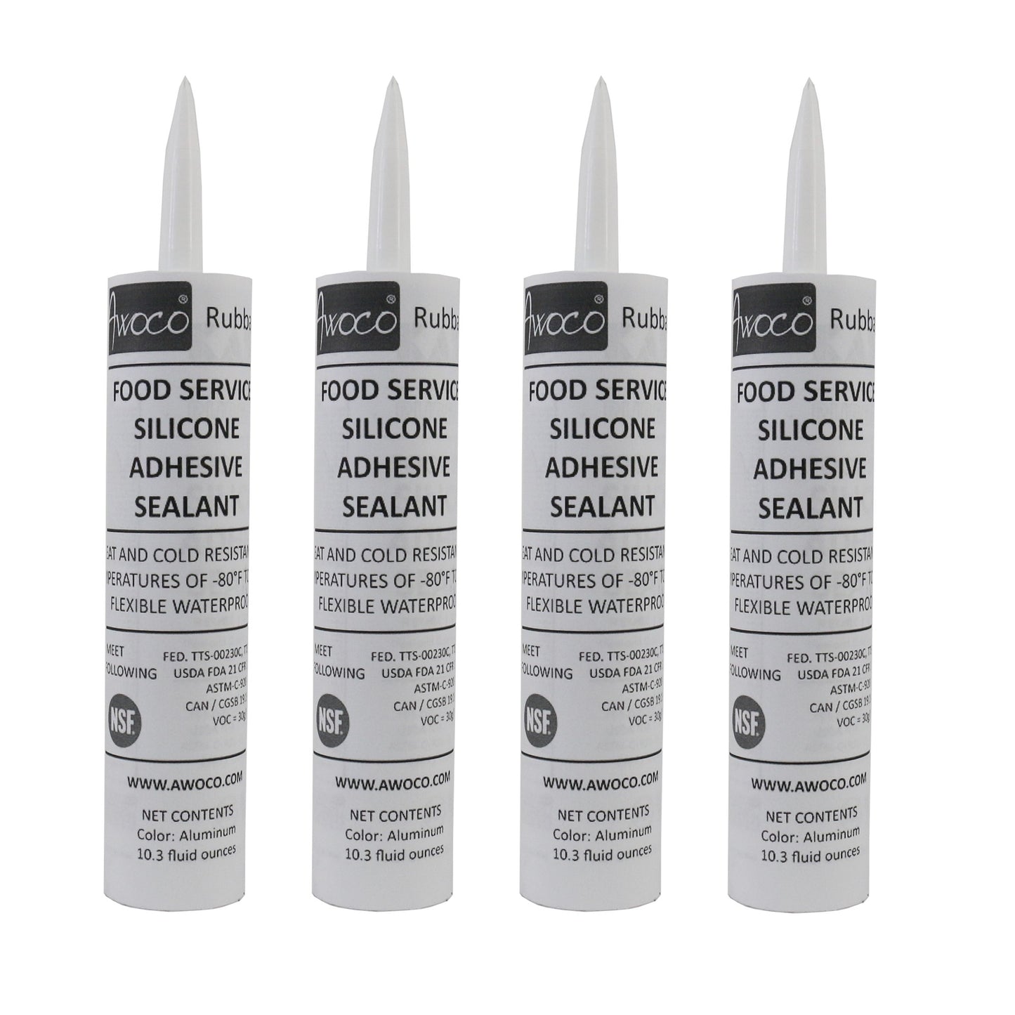 Awoco Aluminum Silicone Adhesive Sealant, Set of 4