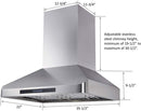 Combo Awoco 36” Freestanding 6 Burners Range with 36'' RH-WT-36 Wall Mount Range Hood