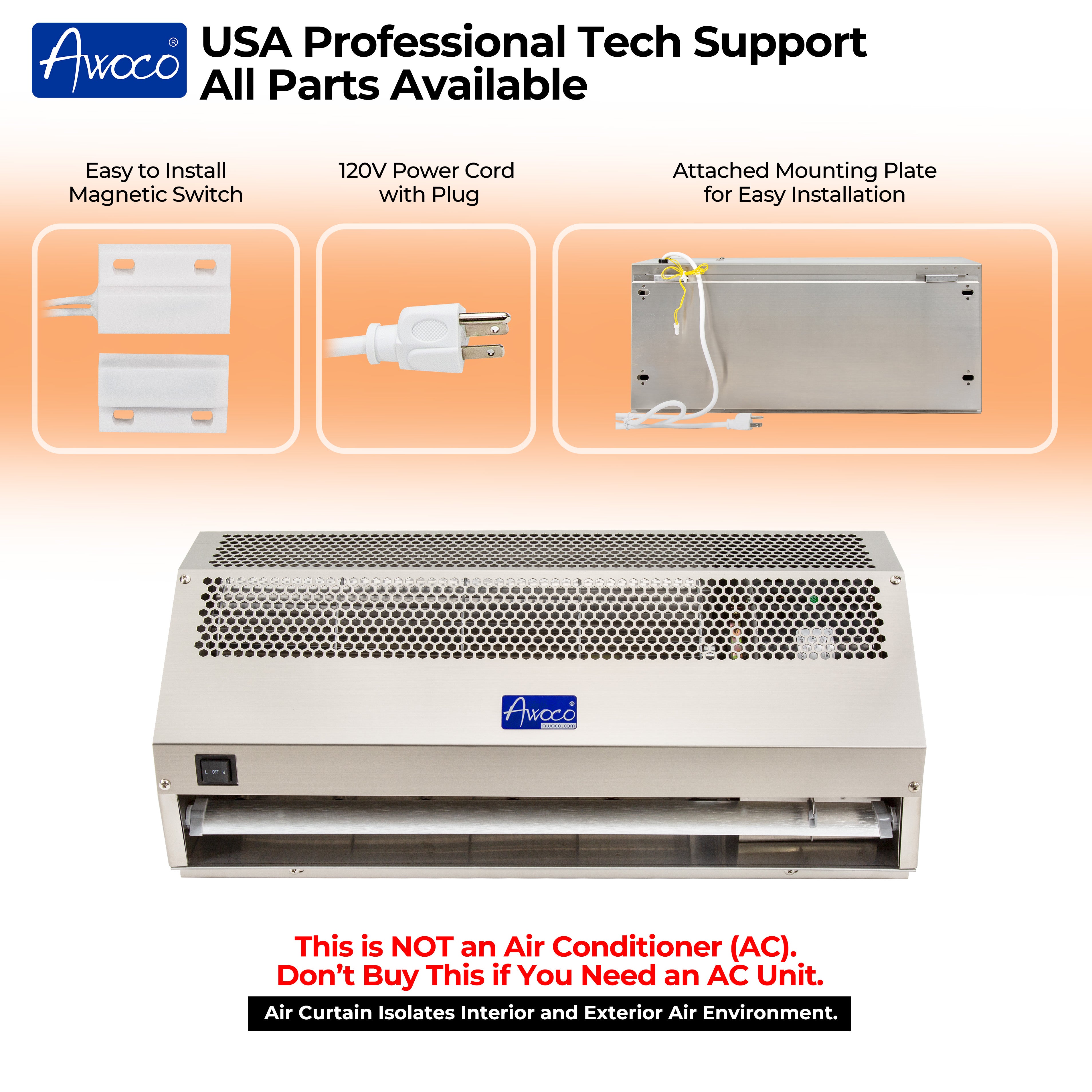 Super Power Air Curtain Stainless Steel Features 1