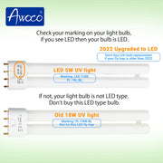 Awoco Type C-LED UV Tube PL-18L/BL 5 W LED UV Light Bulb for Wall Mount Sticky Fly Trap Lamp FT-1C18-LED