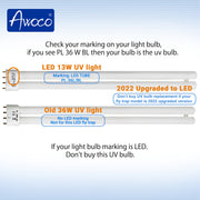 Awoco Type E-FL UV Tube PL 36W BL Fluorescent UV Light Bulb for Wall Mount Sticky Fly Trap Lamp FT-1E36