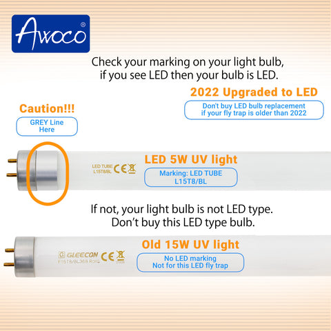 LED TUBE L15T8/BL 7 W LED UV Light Bulb for Wall Mount Sticky Fly Trap Lamp FT-3W45-LED