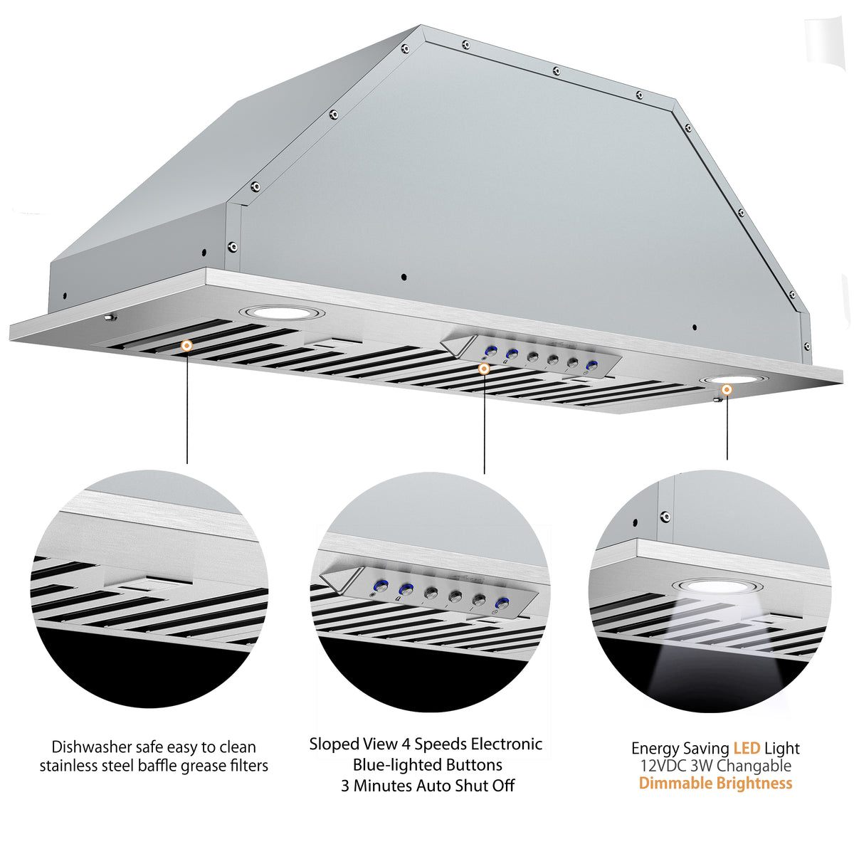 Awoco RHIT06M30 30 Inch Stainless Steel Ducted Under Cabinet Insert