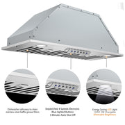 RH-BQ-DTLS Ductless Range Hood Insert with electronic buttons, led light, and baffle filter