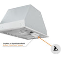 RH-BQ-DTLS Ductless Range Hood Insert with Dishwasher safe mesh aluminum filters
